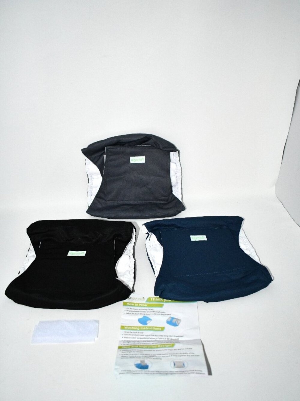 Wegreeco Washable Male Dog Belly Band, 3-Pack, Stylish Pattern, Large, NWT